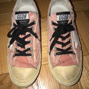 Pink Velvet Golden Goose Sneakers